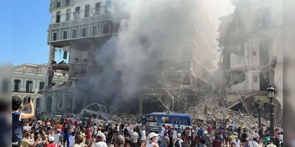 A causa da explosão foi por conta de um vazamento de gás no edifício, segundo o governo cubano