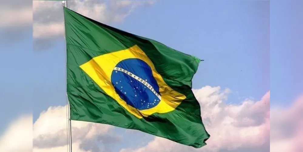 Bandeira nacional do Brasil.