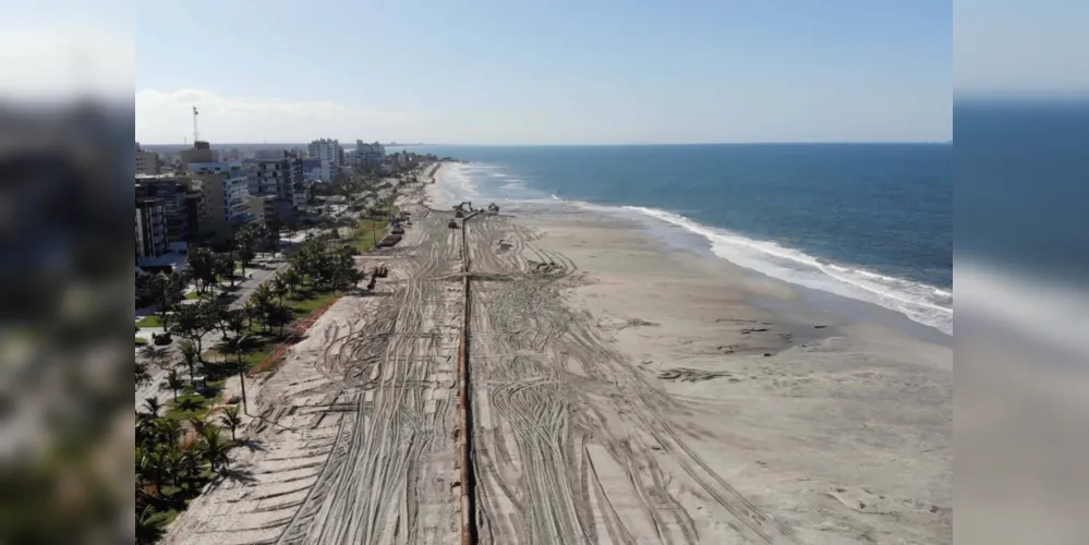 Orla de Matinho terá uma alargamento de até 100 metros de faixa de areia