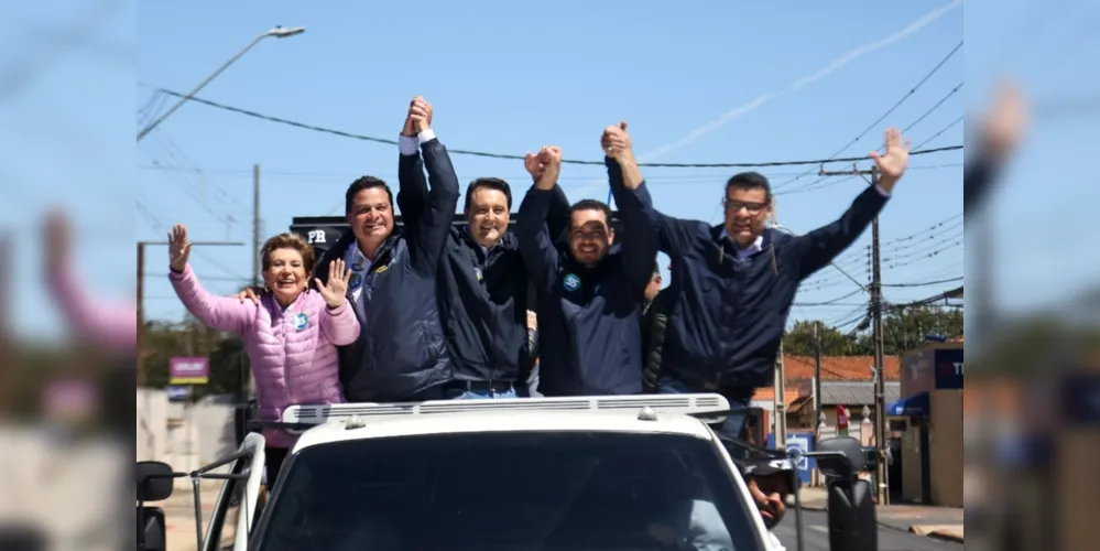 Elizabeth, Sandro Alex, Ratinho Junior, Paulo Martins e Marcelo Rangel, lideranças políticas do Estado do Paraná