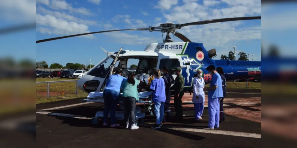 Vítima foi trazida para Ponta Grossa por conta do estado crítico dos ferimentos após o acidente