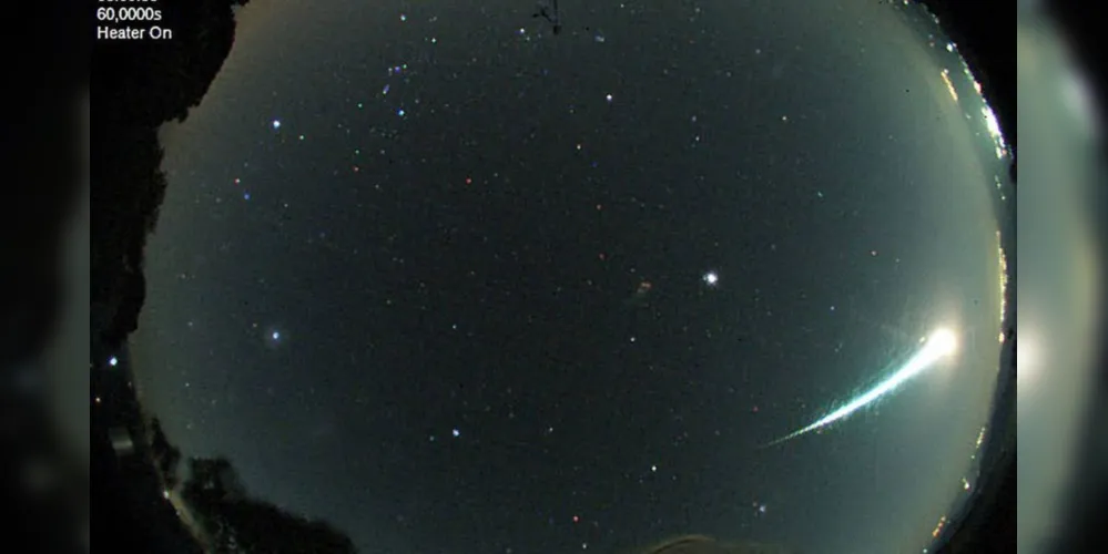 Um meteoro considerado de categoria muito brilhante foi registrado às 5h10 desta quarta-feira (3) por câmeras do Observatório Pico dos Dias, em Brazópolis, Minas Gerais