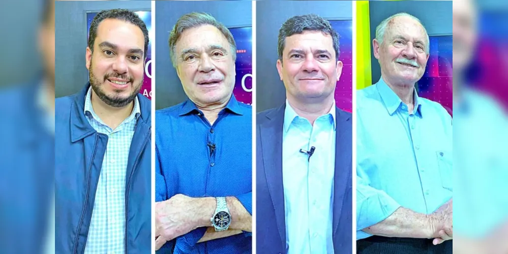 Paulo Martins (PL), Alvaro Dias (Podemos), Sergio Moro (União) e Orlando Pessuti (MDB) fazem parte da lista com dez candidatos ao Senado
