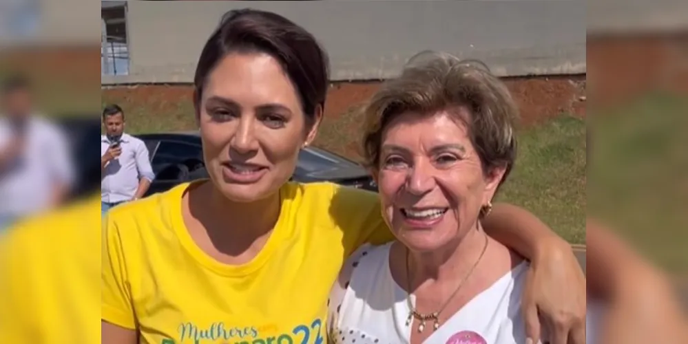 A prefeita Elizabeth Schmidt (PSD) apoiou Jair Bolsonaro (PL) e se reuniu com a primeira-dama Michelle em evento de campanha.