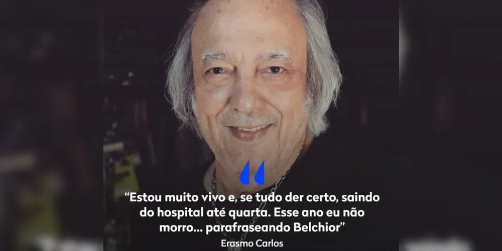 O cantor, de 81 anos, está no Hospital Barra D'or, na Zona Oeste do Rio, para realizar a exames complementares