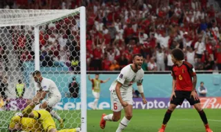 A vitória de Marrocos contou com uma falha do goleiro Courtois.