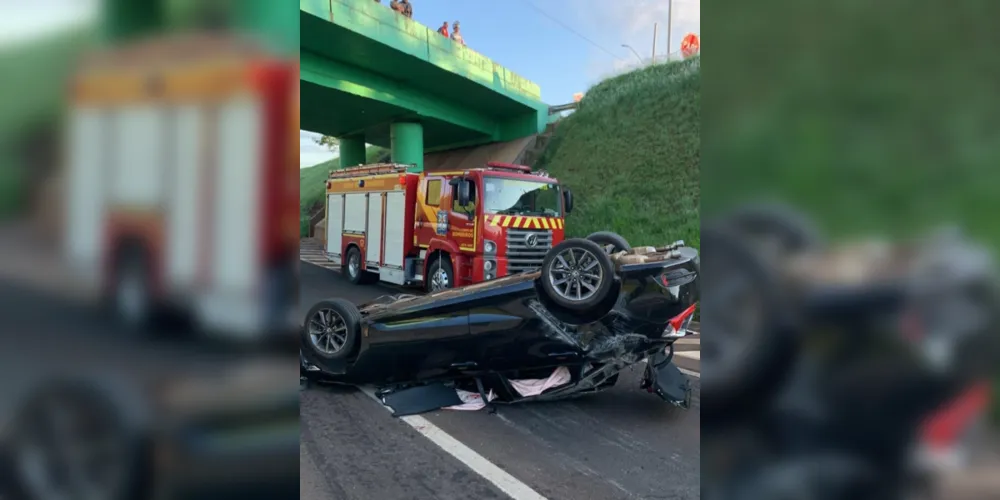 O acidente aconteceu no viaduto Domiciano Theobaldo Bresolin, em Cascavel.