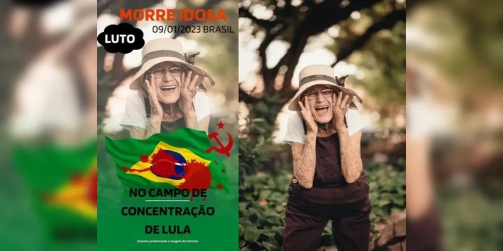 Circula nas redes sociais a falsa notícia de que Deolinda teria morrido após ter sido detida no acampamento bolsonarista em Brasília