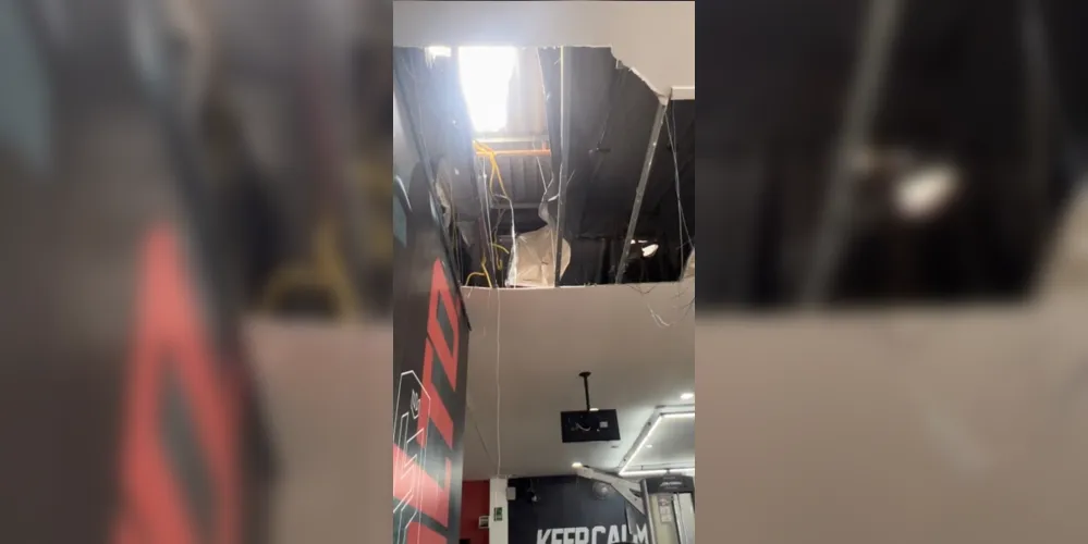 Homem teria passado pelo forro e caído dentro da academia