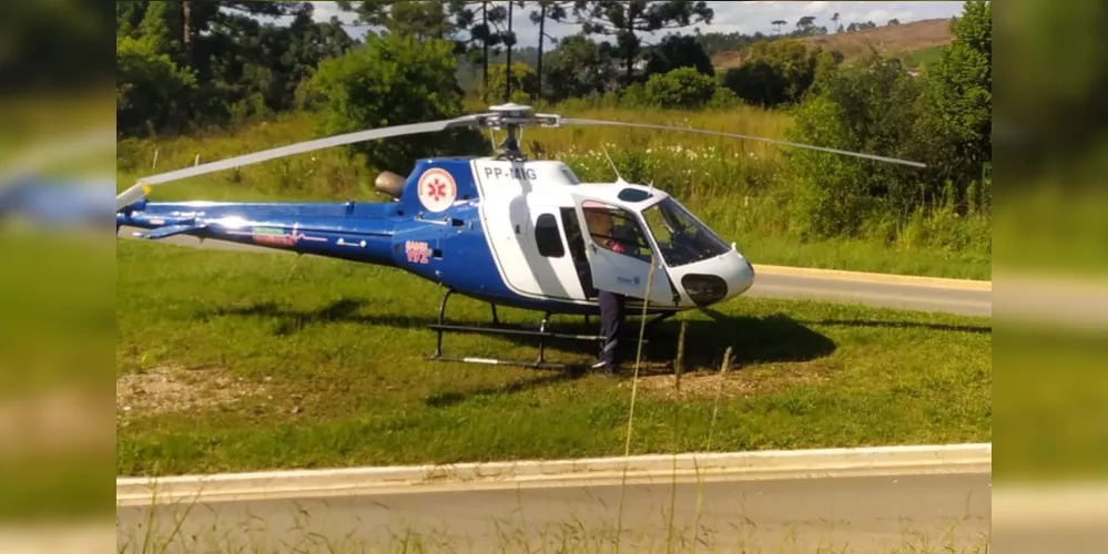 Criança foi socorrida ainda com vida por um helicóptero do Samu