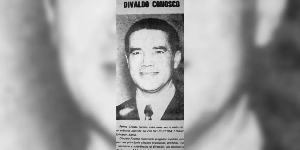 Notícia relativa à conferência do médium baiano Divaldo Pereira Franco, uma promoção da União Regional Espírita de Ponta Grossa, publicada no JM em 11 de setembro de 1977