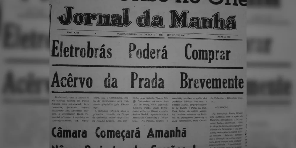 Matéria publicada no JM em 01 de junho de 1967 e que indica as mudanças no modelo de eletrificação no Brasil ocorridas a partir do regime militar