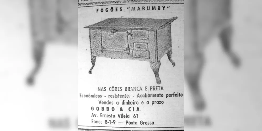 Propaganda dos fogões Marumby, publicada no JM em 18 de janeiro de 1956