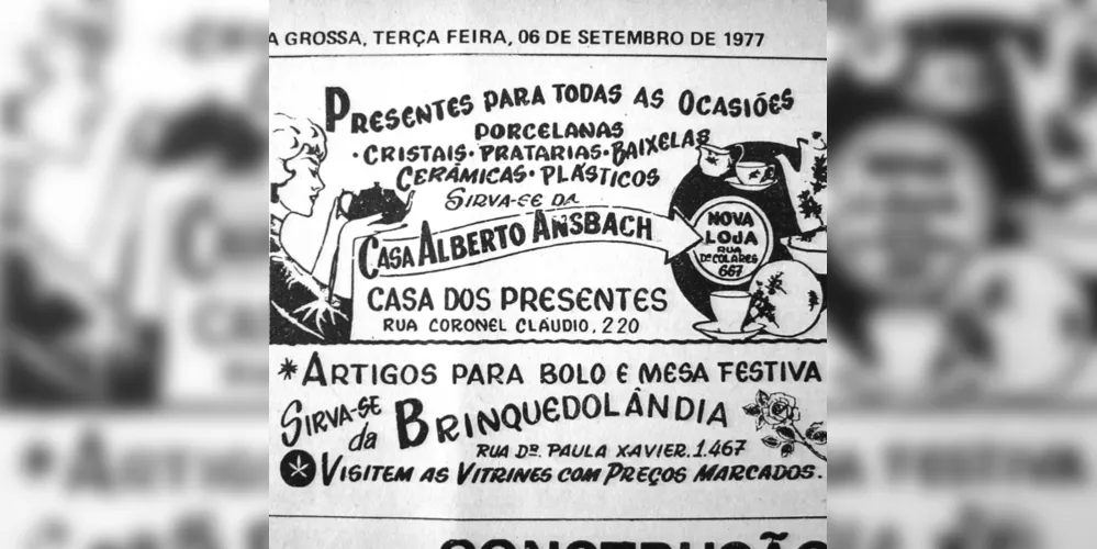 Propaganda da Brinquedolândia, publicada no JM em 06 de setembro de 1977