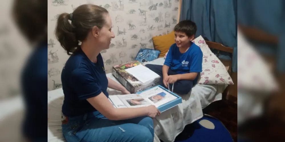 Parte da atividade consistiu em os alunos conversarem com seus familiares sobr o tema