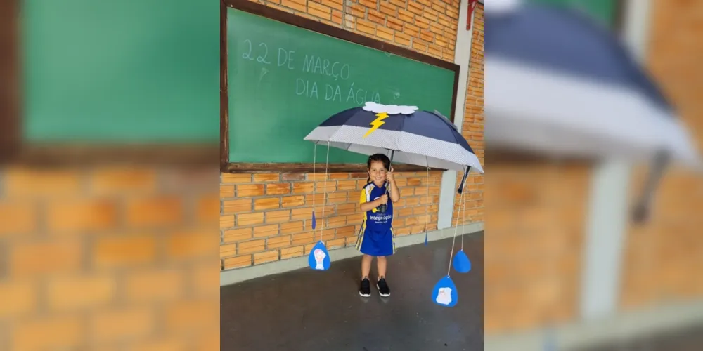 Para melhorar a compreensão dos alunos a professora confeccionou um guarda-chuva didático