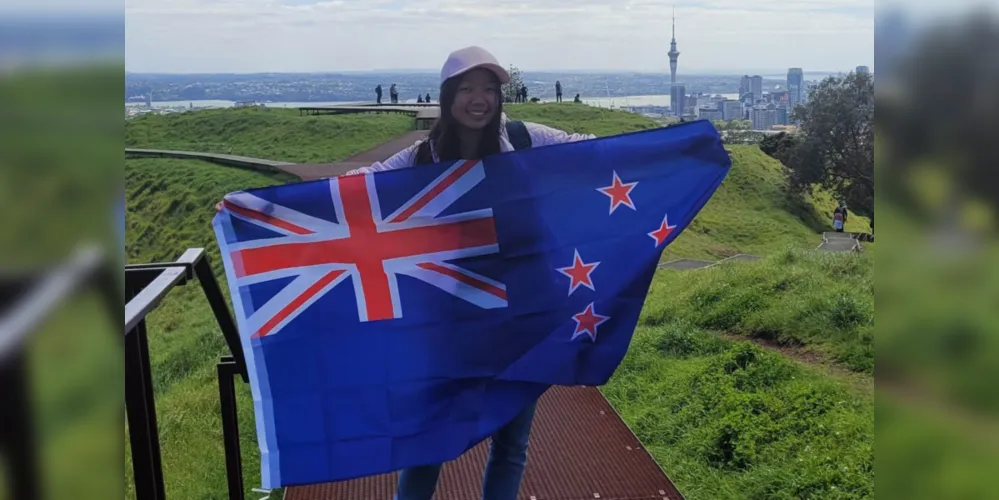 Juliana Lisa Nishitani, de Quatiguá, foi para a Nova Zelândia no segundo semestre de 2022
