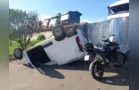 Adolescente tenta fugir da PRF com carro roubado e capota na BR-116