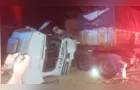 Caminhão de PG fica destruído após acidente em rodovia