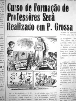 Matéria que destacava a formação de professores em Ponta Grossa, publicada pelo JM em 09 de fevereiro de 1966