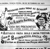 Propaganda da Brinquedolândia, publicada no JM em 06 de setembro de 1977