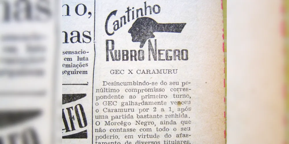 O Cantinho Rubro-Negro, publicado pelo JM na década de 1950, pode ser visto como um marco do jornalismo esportivo ponta-grossense. JM, 18 de outubro de 1956