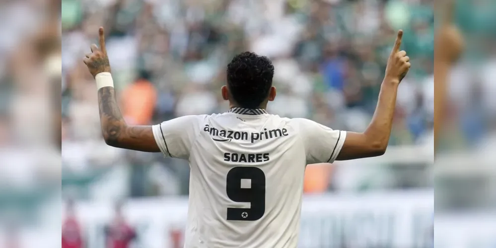 Tiquinho Soares, artilheiro do Campeonato Brasileiro com 10 gols e camisa 9 do Botafogo, balançou a rede do Palmeiras ainda no 1º tempo