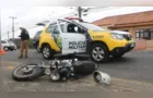 Condutor de moto barulhenta foge da PM e sofre grave acidente