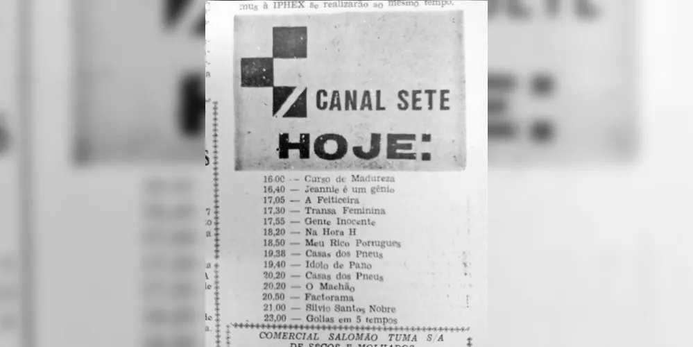 Na década de 1970, o Jornal da Manhã publicava diariamente a grade de programação da TV Esplanada. JM, 10 de abril de 1975