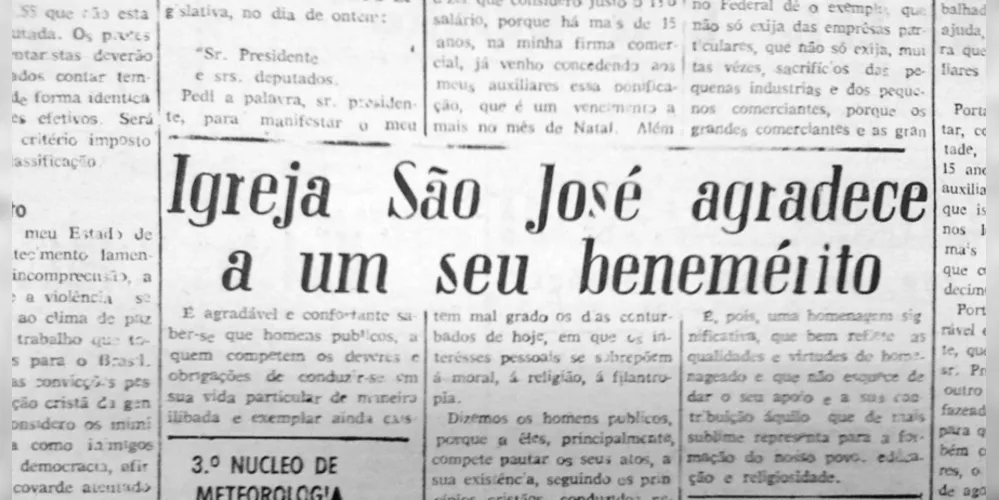 Em 19 de julho de 1962, o JM publicou matéria a respeito da Igreja São José