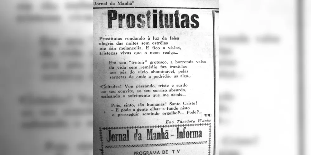 No dia 28 de abril de 1968 o JM publicou uma poesia sobre as prostitutas