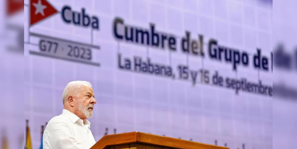Lula abriu o discurso condenando o isolamento imposto a Cuba por outras nações