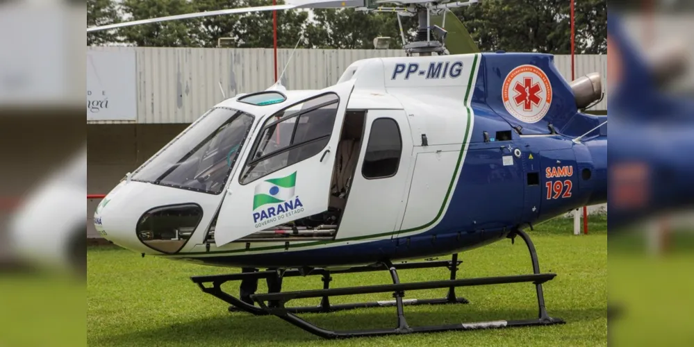 Vítima foi atendida pelo Samu e encaminhada pelo resgate aéreo para Ponta Grossa