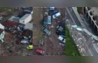 Vídeo mostra momento em que reservatório rompe em SC