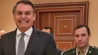 Ex-presidente Jair Bolsonaro com o delator tenente-coronel Mauro Cid