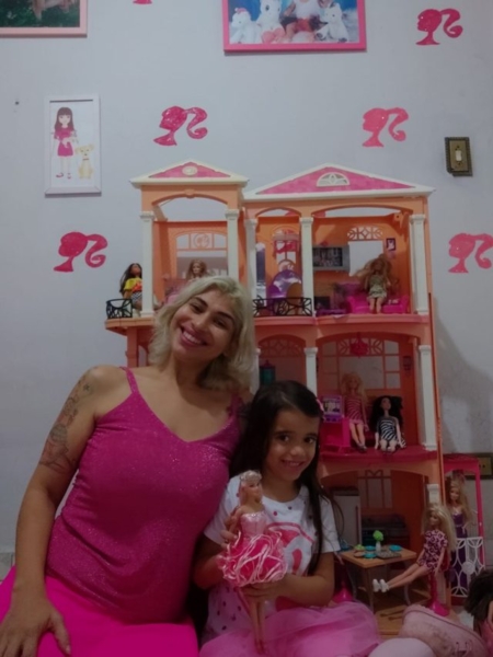 Barbie para Dollhouse, armário rosa, móveis, jogo de vestir