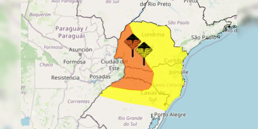 Maior parte da região Sul está sob alerta