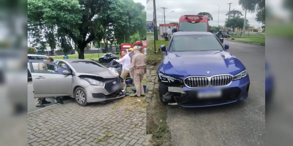 Duas pessoas ficam feridas em batida na marginal da BR 277