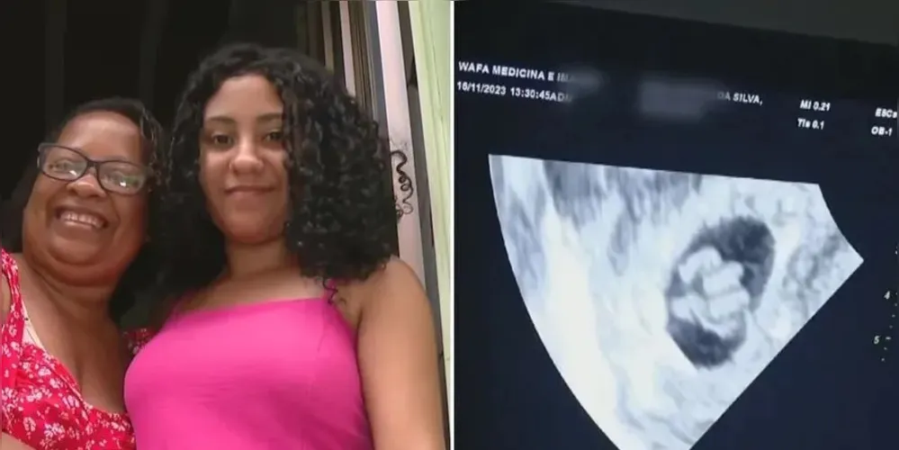 Sara e a mãe Claudia/Exame de ultrassom