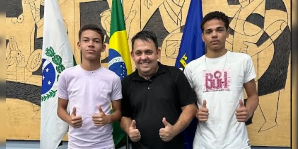 Os atletas Ryan Crystofer dos Santos e Luiz Felipe Machado embarcaram para São Paulo na última quarta-feira