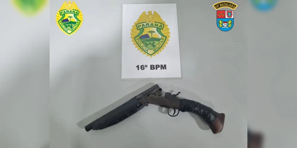 Arma do tipo pistolete teria sido adquirida pelo pai do suspeito há anos na cidade de Prudentópolis