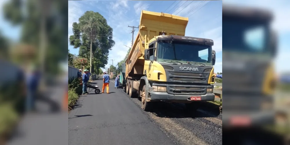 Secretaria Municipal de Obras e Serviços Públicos continua as obras de recape a asfaltamento em Telêmaco Borba
