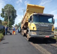 Secretaria Municipal de Obras e Serviços Públicos continua as obras de recape a asfaltamento em Telêmaco Borba