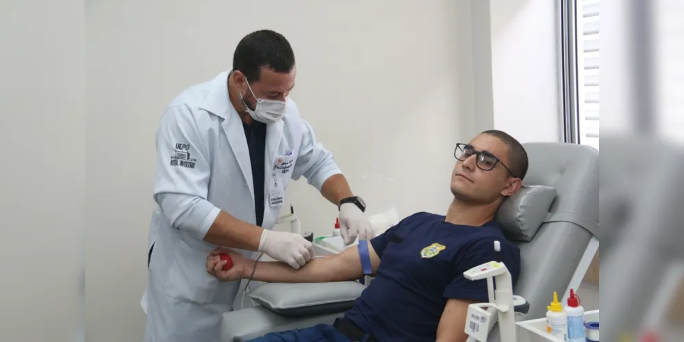 A Prefeitura Municipal de Ponta Grossa, por meio da Secretaria Municipal de Cidadania e Segurança Pública, mobilizou cerca de 40 alunos da Guarda Municipal para realização de doação de sangue.
