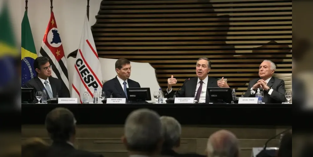 O presidente do Supremo Tribunal Federal (STF), Luís Roberto Barroso, esteve em palestra na Federação das Indústrias do Estado de São Paulo (Fiesp)