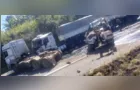 Colisão entre quatro veículos bloqueia BR-373 em Prudentópolis