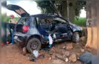 Mulheres ficam feridas após carro colidir com árvore na PR-532