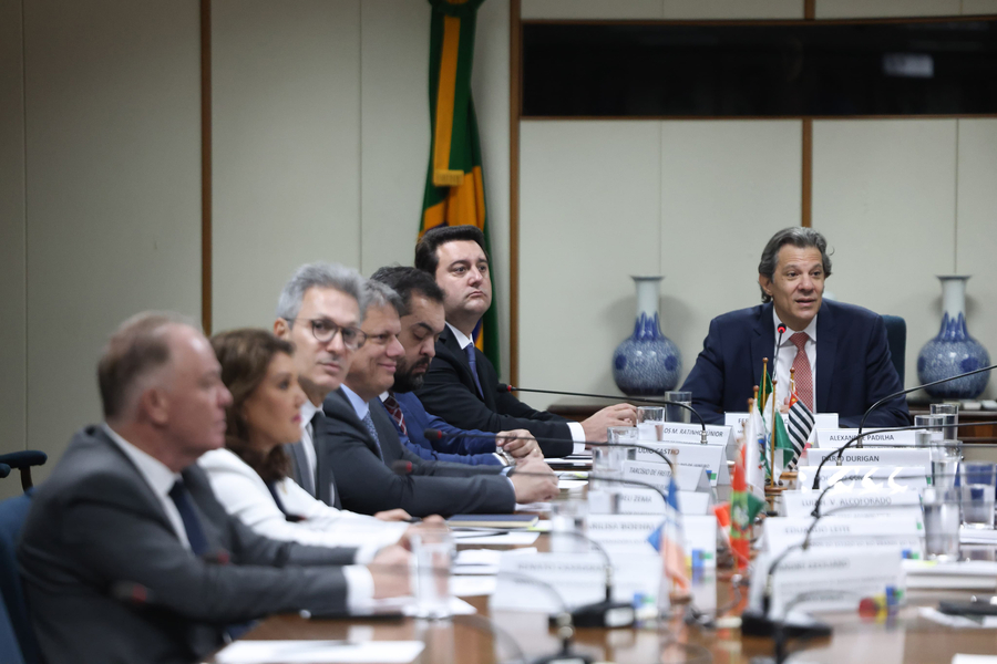 Os governadores dos estados integrantes Cosud se encontraram com o ministro da Fazenda, Fernando Haddad, em Brasília