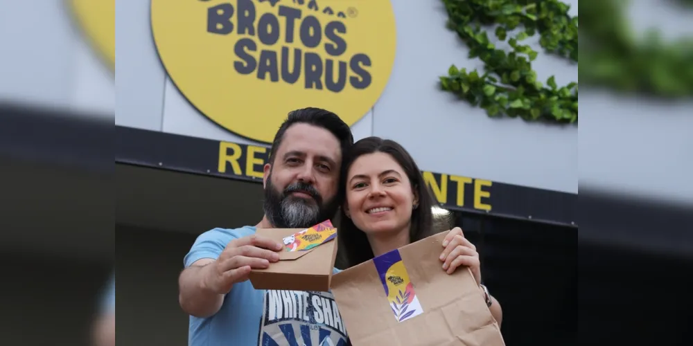 Ubiraci Pereira Messias Junior e Fernanda Cristina Poruchenski são os sócios-proprietários da Brotossaurus