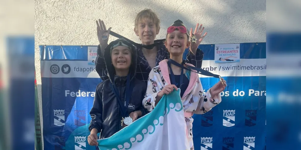 Os nadadores conquistaram medalhas no 1° Festival Estreantes de Natação